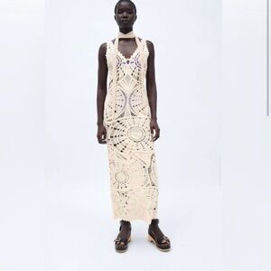 Zara Crochet Cut Out Dress NWT Size SMALL